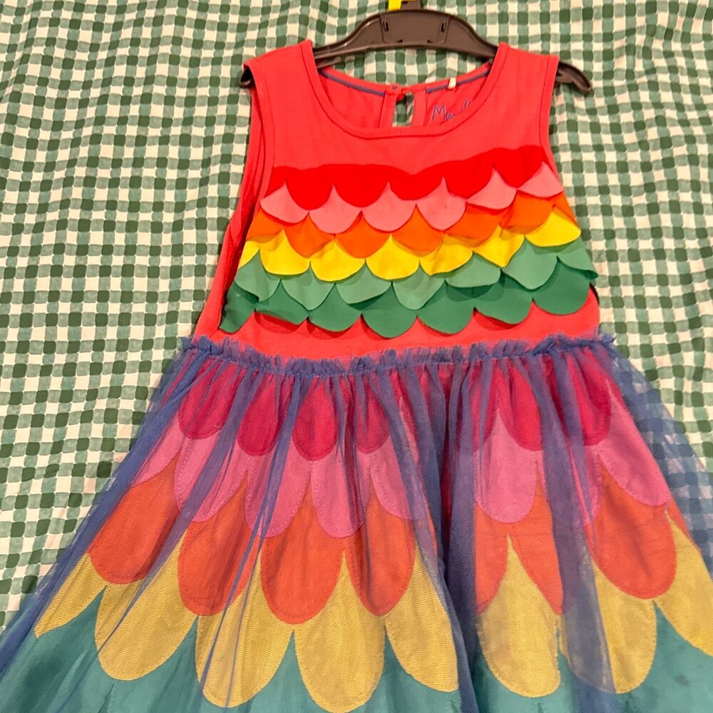 Mini Boden Kids' Rainbow Mermaid Tulle Dress, Multi, 3-4 Years Old